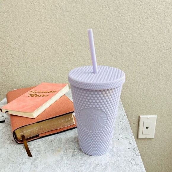 Starbucks 2021 Matte Lavender Purple Studded Cold Cup Tumbler 16oz Grande - Picture 2 of 8